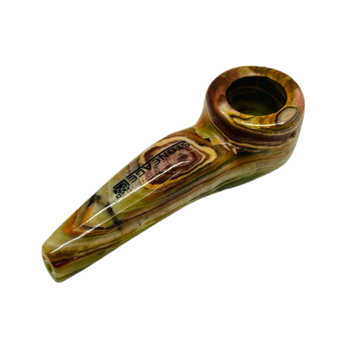 StoneAge | 4" Handmade Tobacco Smoking Pipe – Model: Curve, Includes Gift Box Quartz · Stone Pipe NicePrice