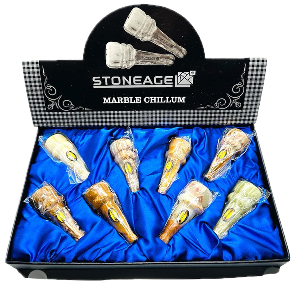 StoneAge | 3" Handmade Mini Tobacco Smoking Chillums, Includes Display Box - Pack of 8 Quartz · Stone Pipe NicePrice