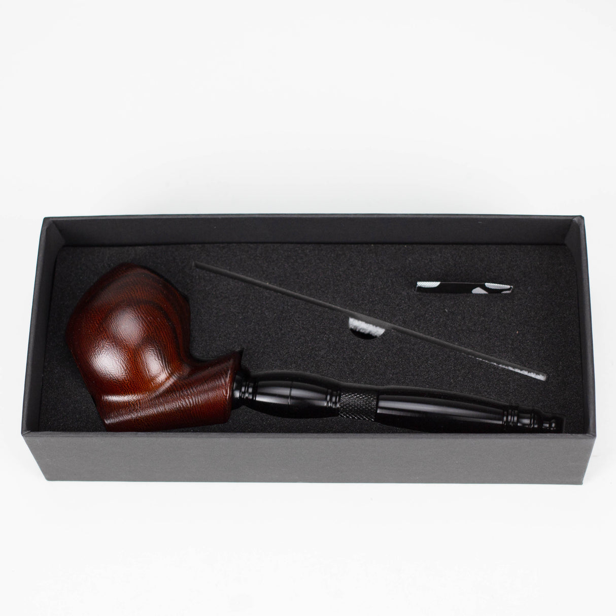 8" Aluminum Tobacco Pipe with Screens Wooden Pipe Canadian Distributor