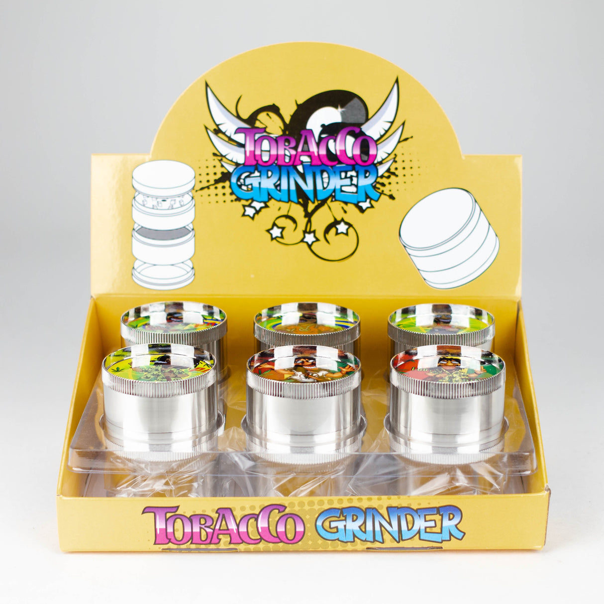 2" 4 parts Metal grinder Box of 12 Display Pack Canadian Distributor