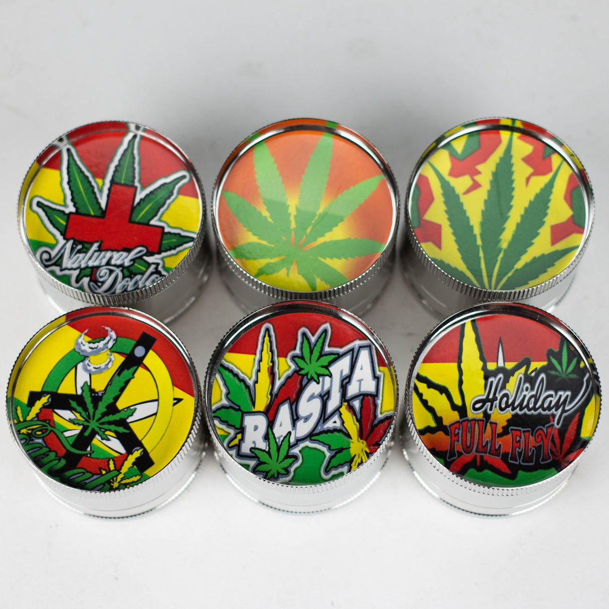 2" 4 parts Metal grinder Box of 12 Display Pack Canadian Distributor Rasta Leaf