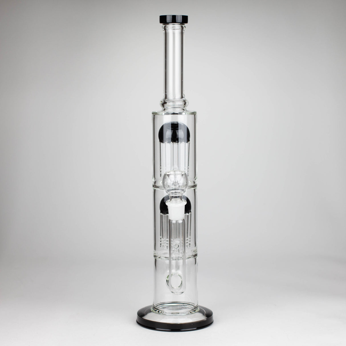 16" Color accented double percolator glass bong Glass Bong Bongzie Smokes