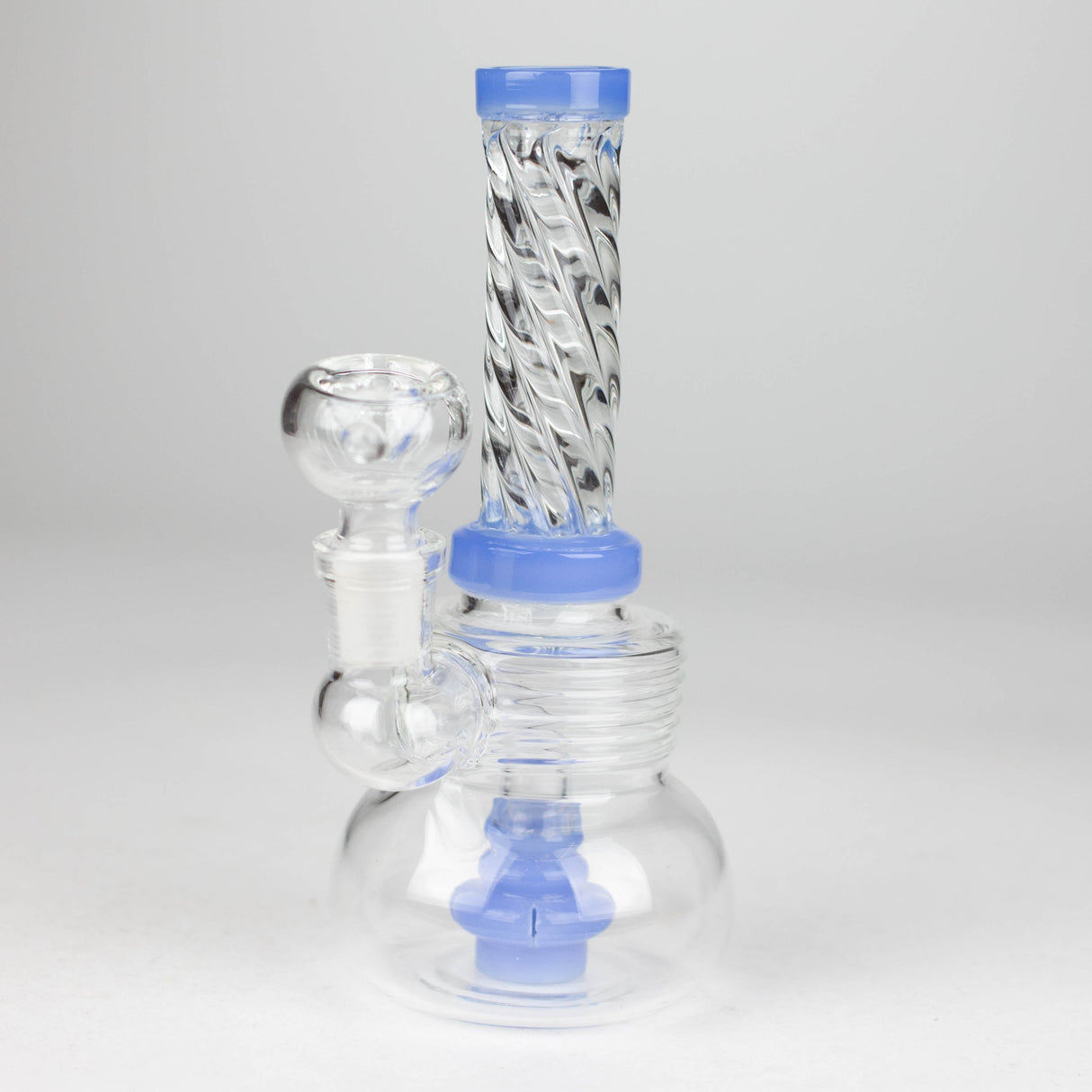 6" Swirl glass bong with water diffuser Glass Bong Bongzie Smokes BLUE