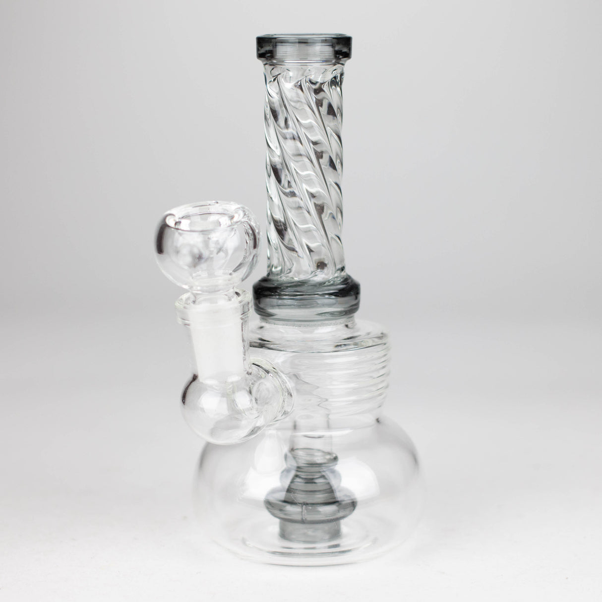 6" Swirl glass bong with water diffuser Glass Bong Bongzie Smokes GREY