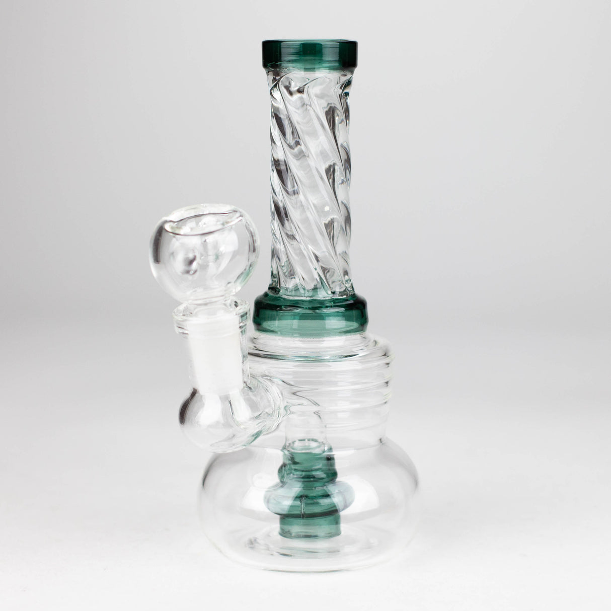 6" Swirl glass bong with water diffuser Glass Bong Bongzie Smokes GREEN