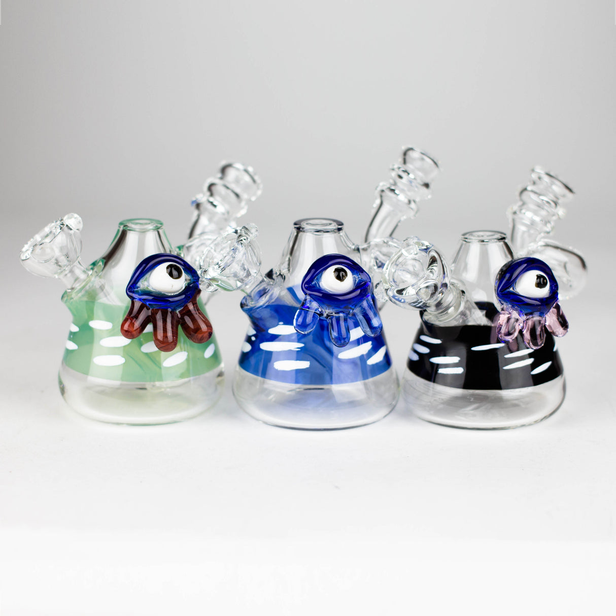 4" Cone bubbler with eye decoration-Assorted Glass Bong Bongzie Smokes