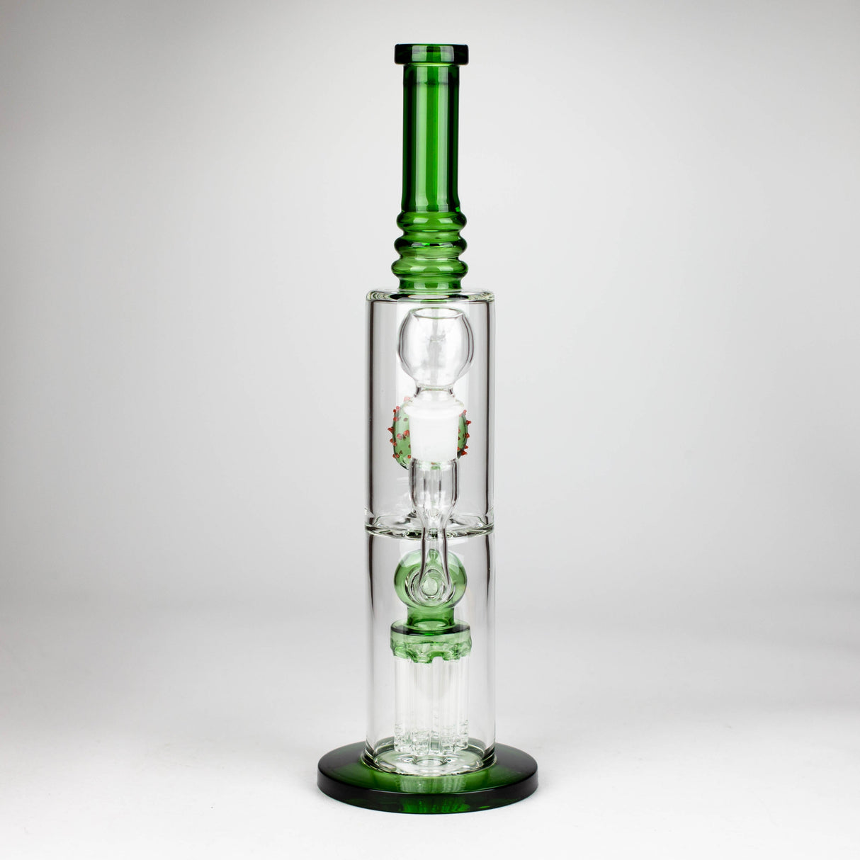 14" Color accented percolator glass bong with ball & Arm diffuser Glass Bong Bongzie Smokes