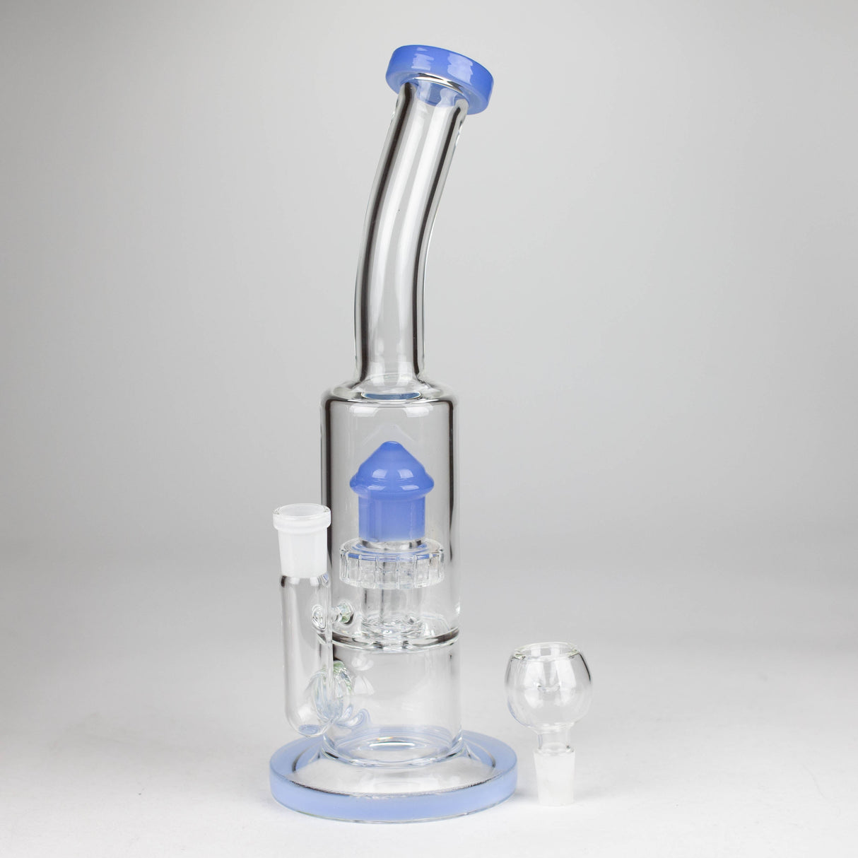 12" color accented bent neck glass bong Glass Bong Bongzie Smokes