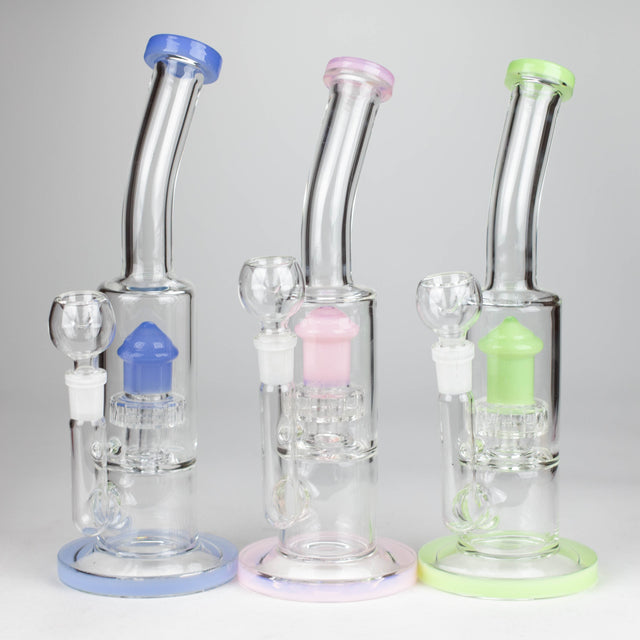 12" color accented bent neck glass bong Glass Bong Bongzie Smokes