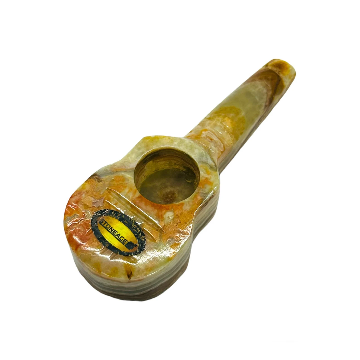 StoneAge | 4" Handmade Jumbo Tobacco Smoking Pipes - Model: Guitar, Includes Display Box - Pack of 6 Quartz · Stone Pipe NicePrice