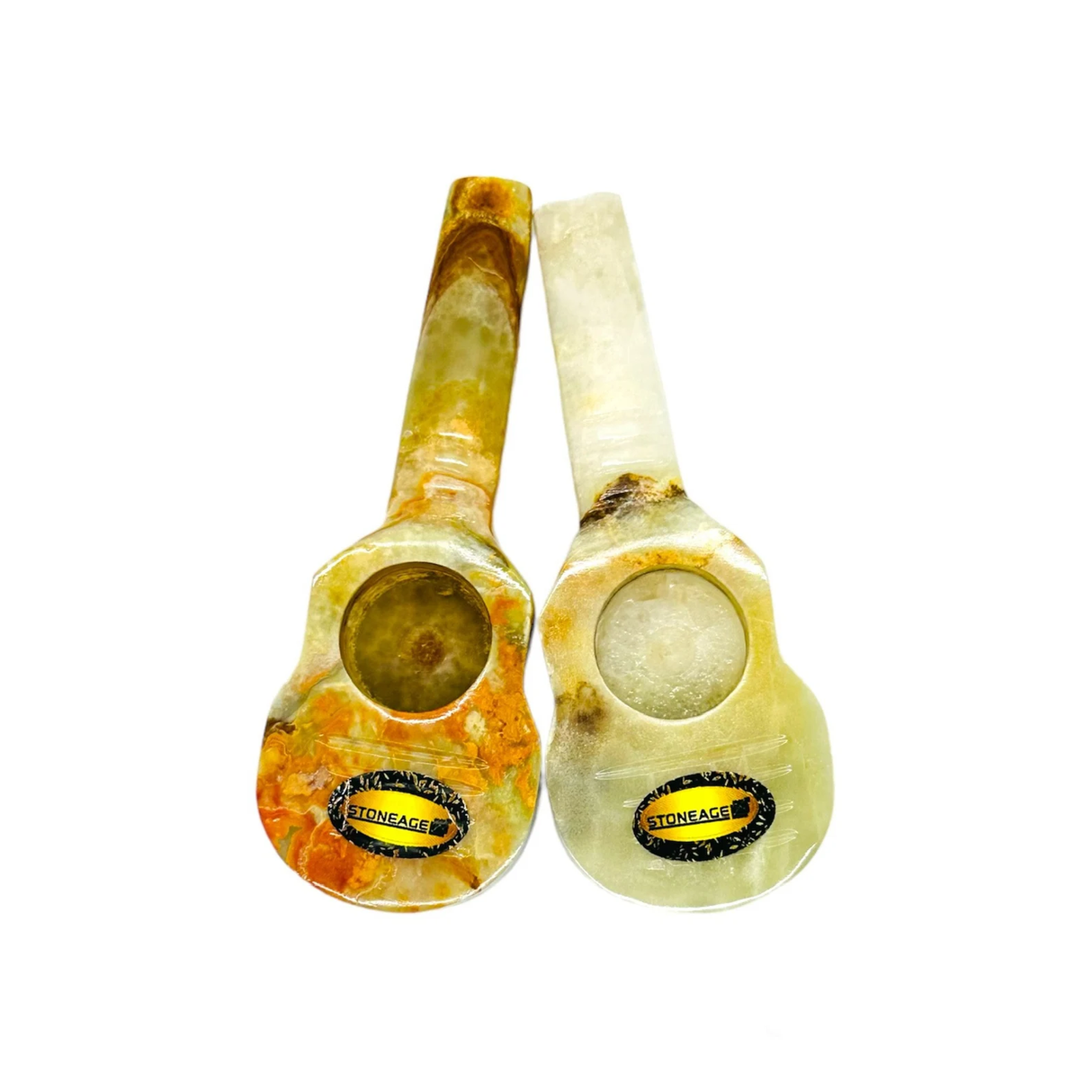 StoneAge | 4" Handmade Jumbo Tobacco Smoking Pipes - Model: Guitar, Includes Display Box - Pack of 6 Quartz · Stone Pipe NicePrice