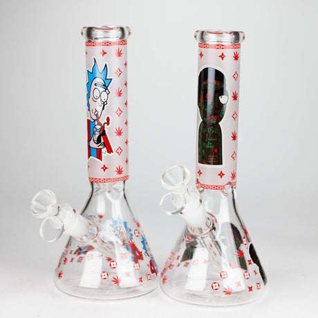 Z10" Glow in the dark Glass Bong With RM Design Glass Bong 777 Smoke