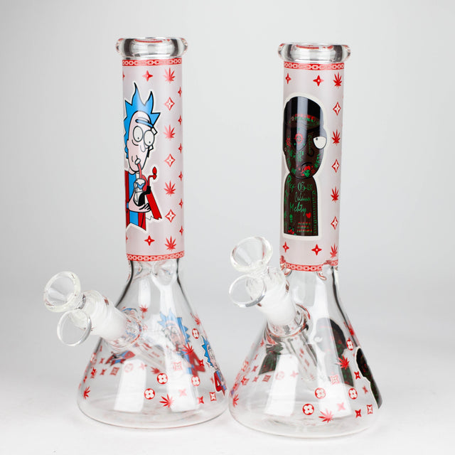 Z10" Glow in the dark Glass Bong With RM Design Glass Bong 777 Smoke