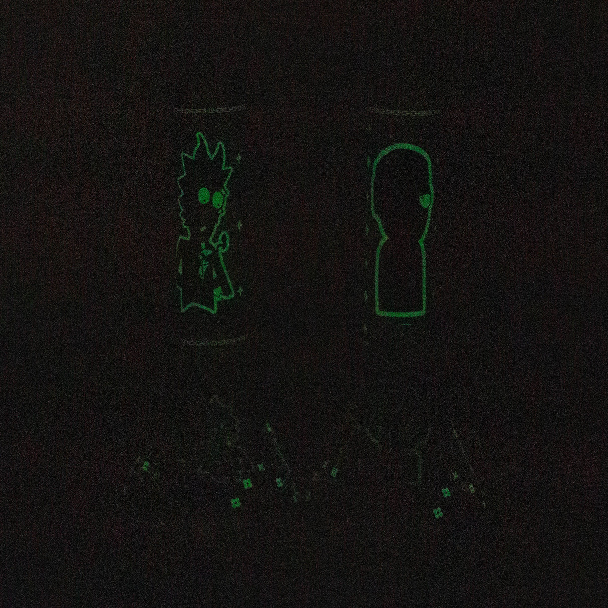 Z10" Glow in the dark Glass Bong With RM Design Glass Bong 777 Smoke