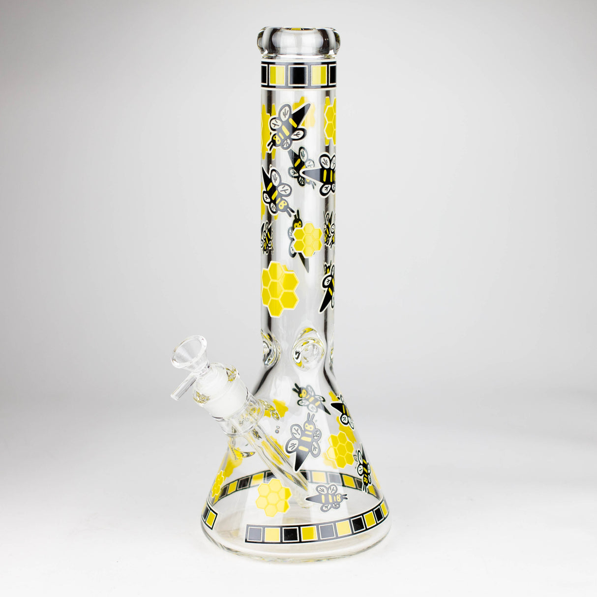 14" 7mm Honey Design Beaker Glass Bong Super Supplys Inc Yellow