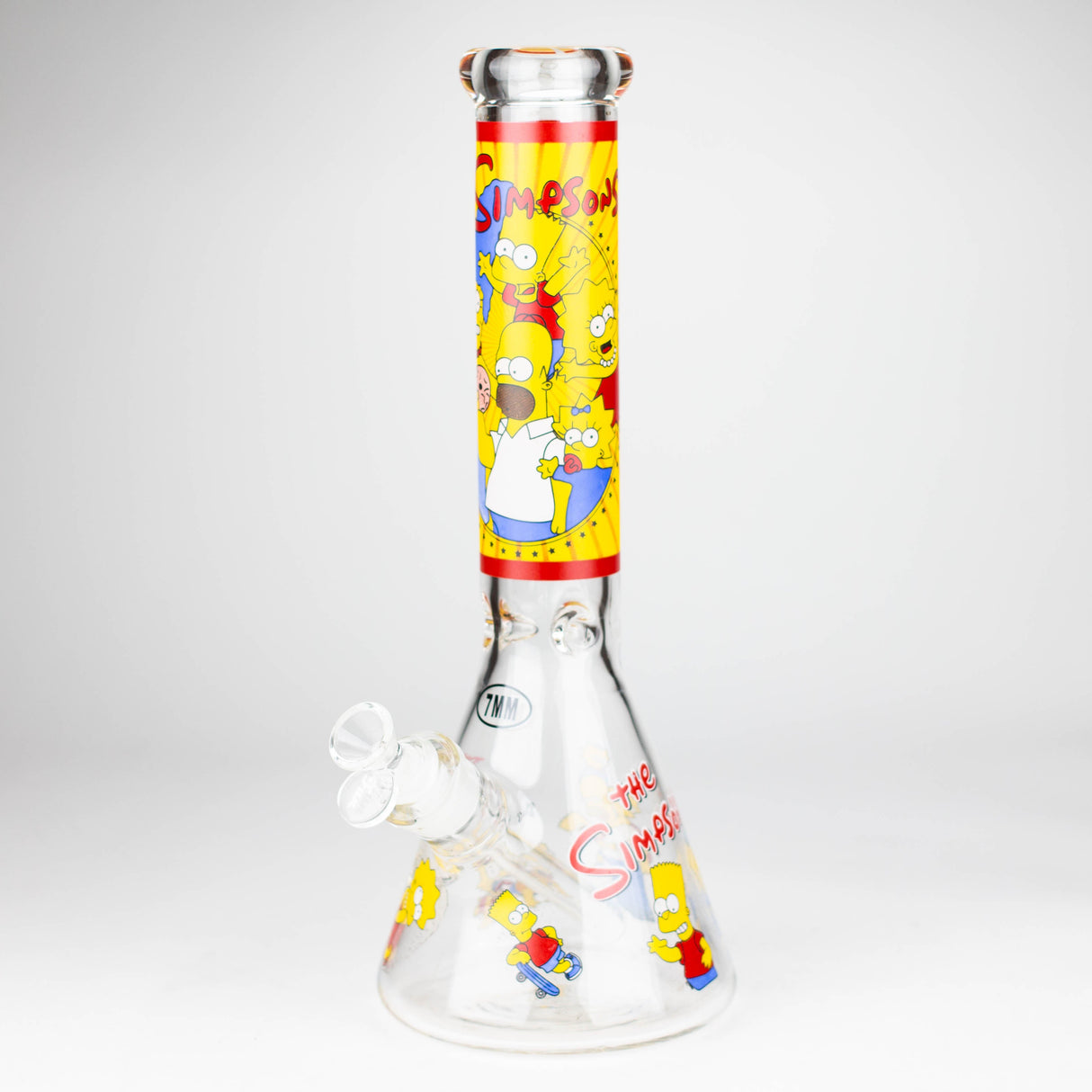 14" 7mm Cartoon Design Beaker Glass Bong Super Supplys Inc Design-1