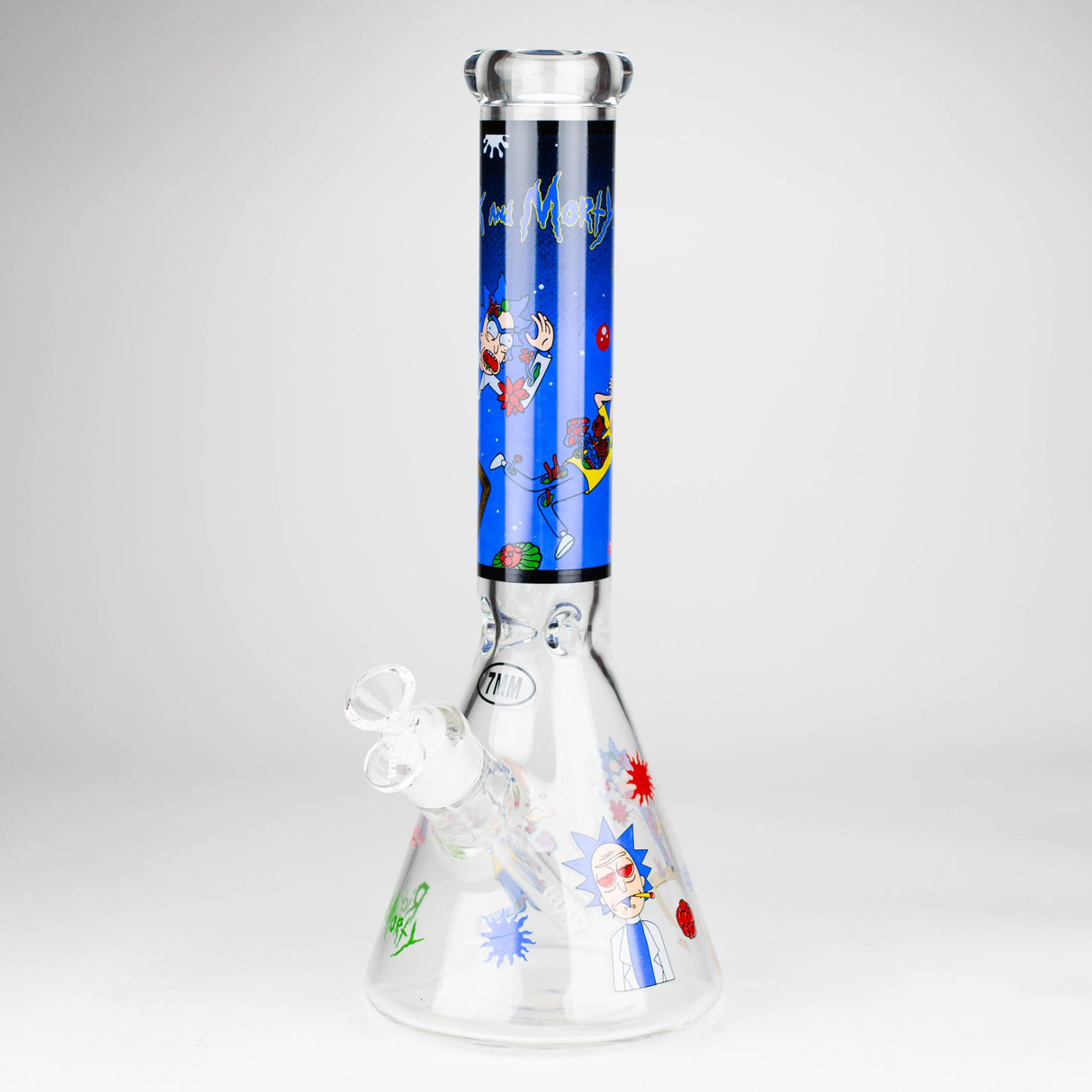14" 7mm Cartoon Design Beaker Glass Bong Super Supplys Inc Design-4