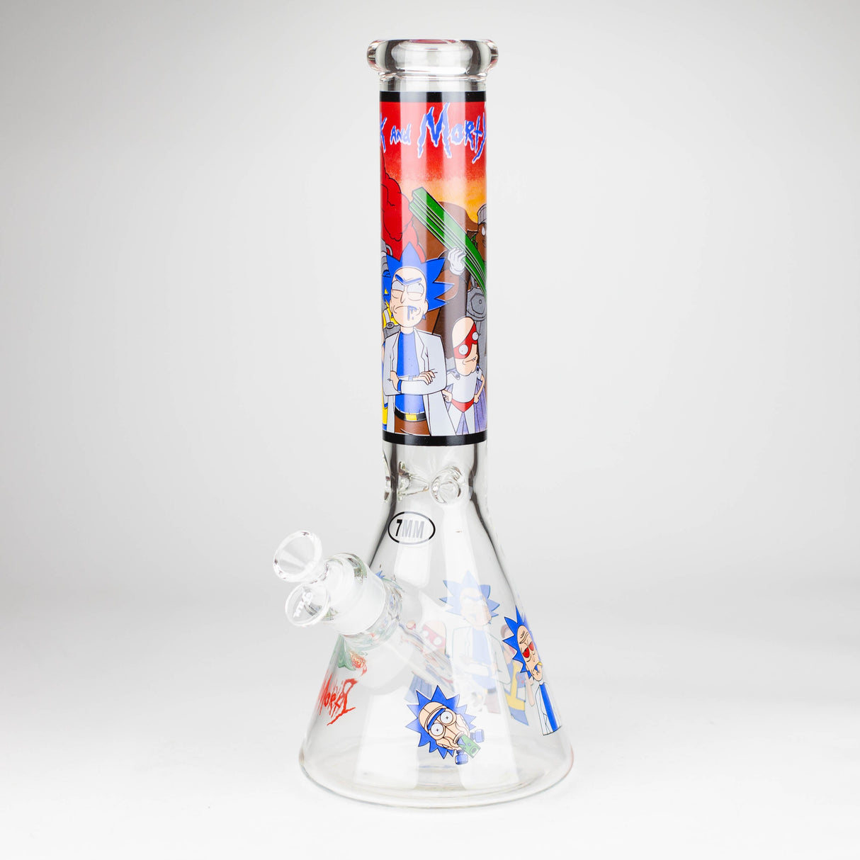 14" 7mm Cartoon Design Beaker Glass Bong Super Supplys Inc Design-5