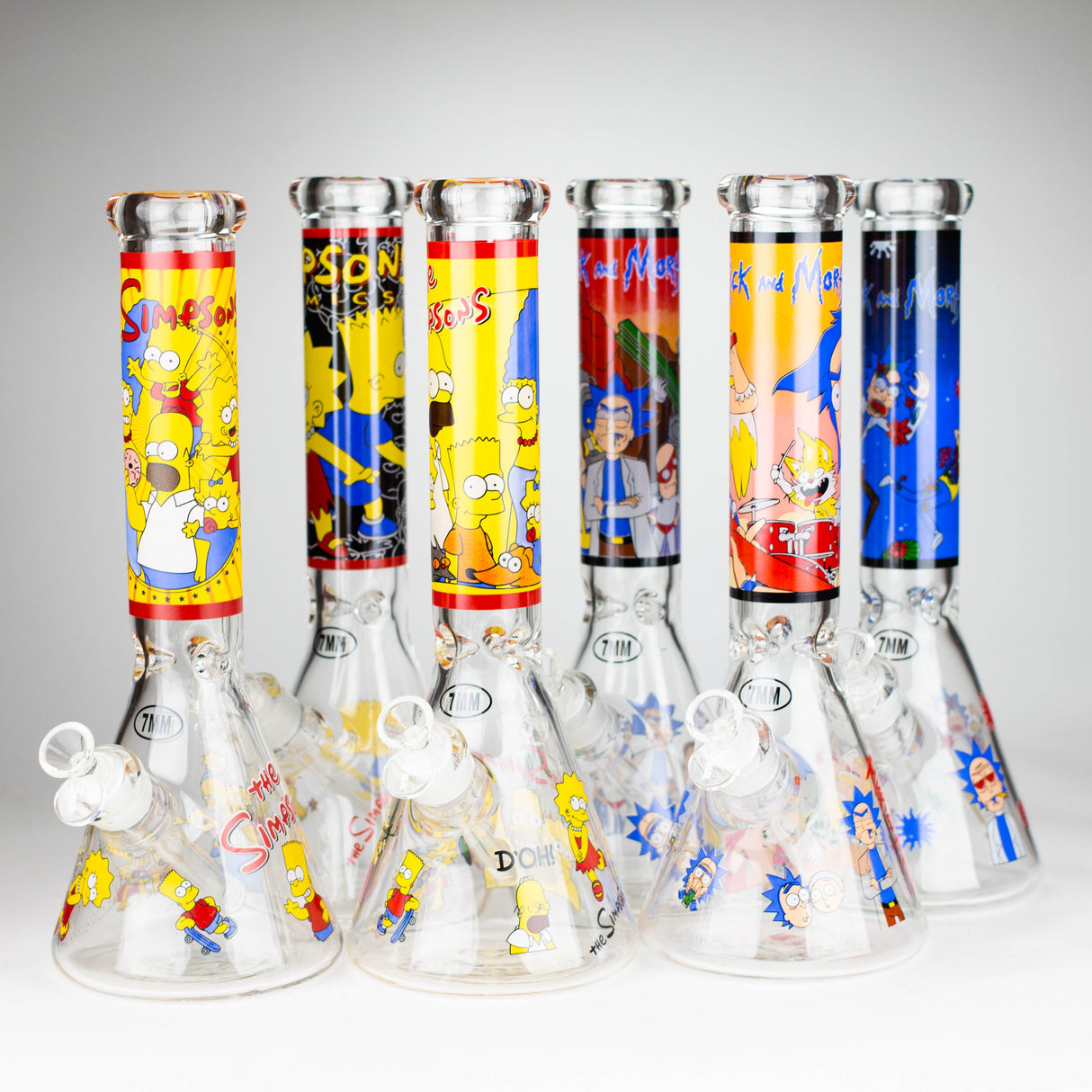 14" 7mm Cartoon Design Beaker Glass Bong Super Supplys Inc