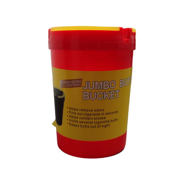 Jumbo Cig-Butt Color Bucket Extinguishing Ashtray Box of 12 Plastic Ashtray Super Supplys Inc