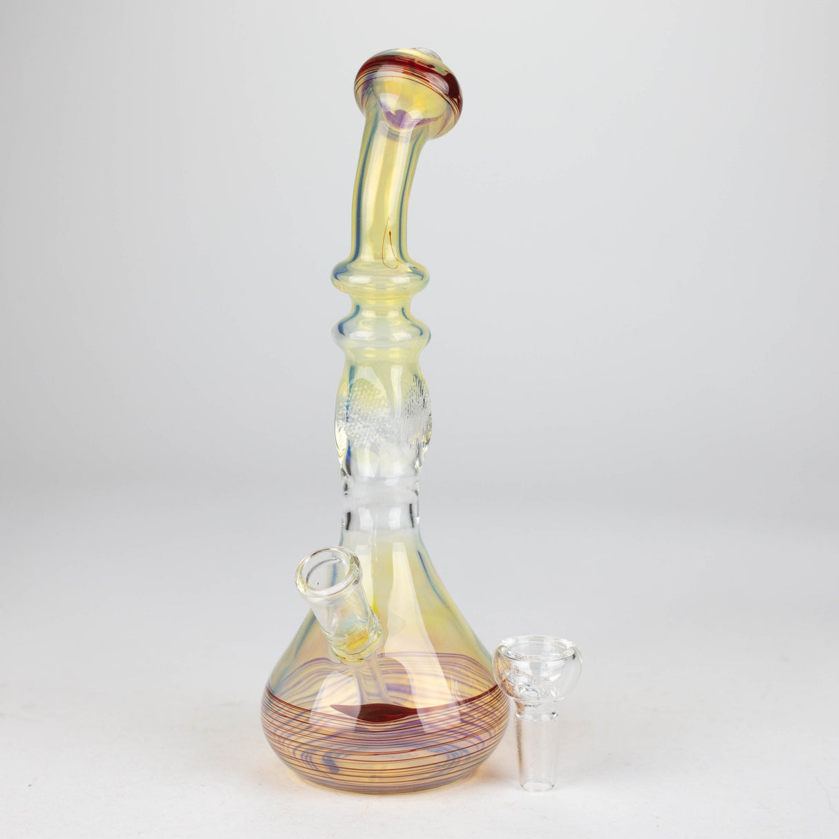 8" Glod fumed glass pipe Glass Bong Bongzie Smokes