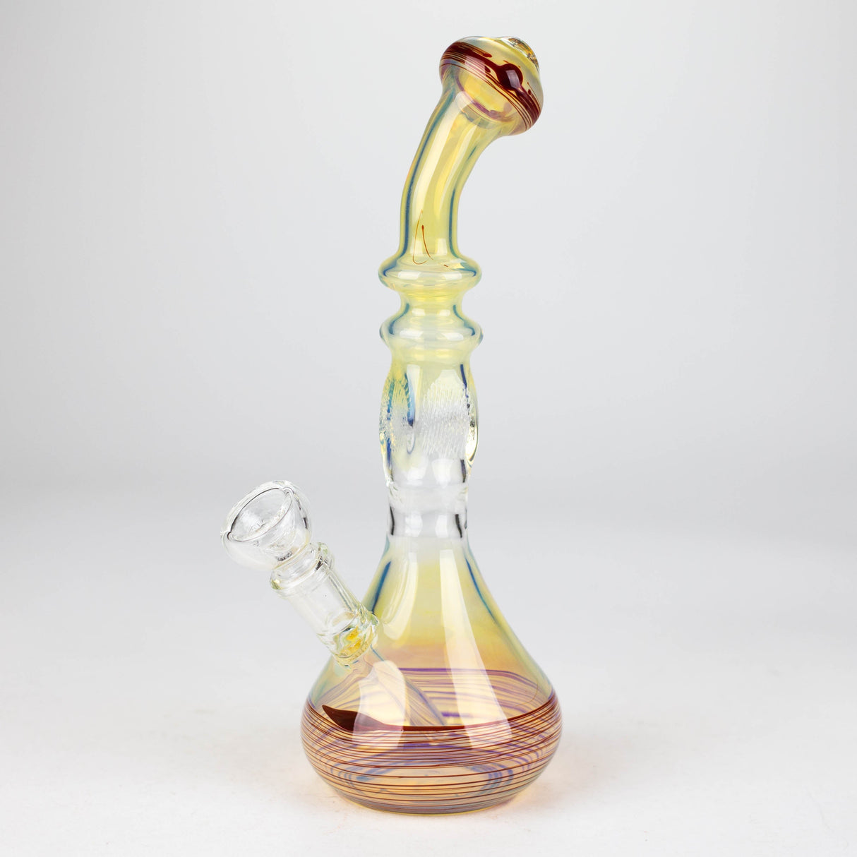 8" Glod fumed glass pipe Glass Bong Bongzie Smokes