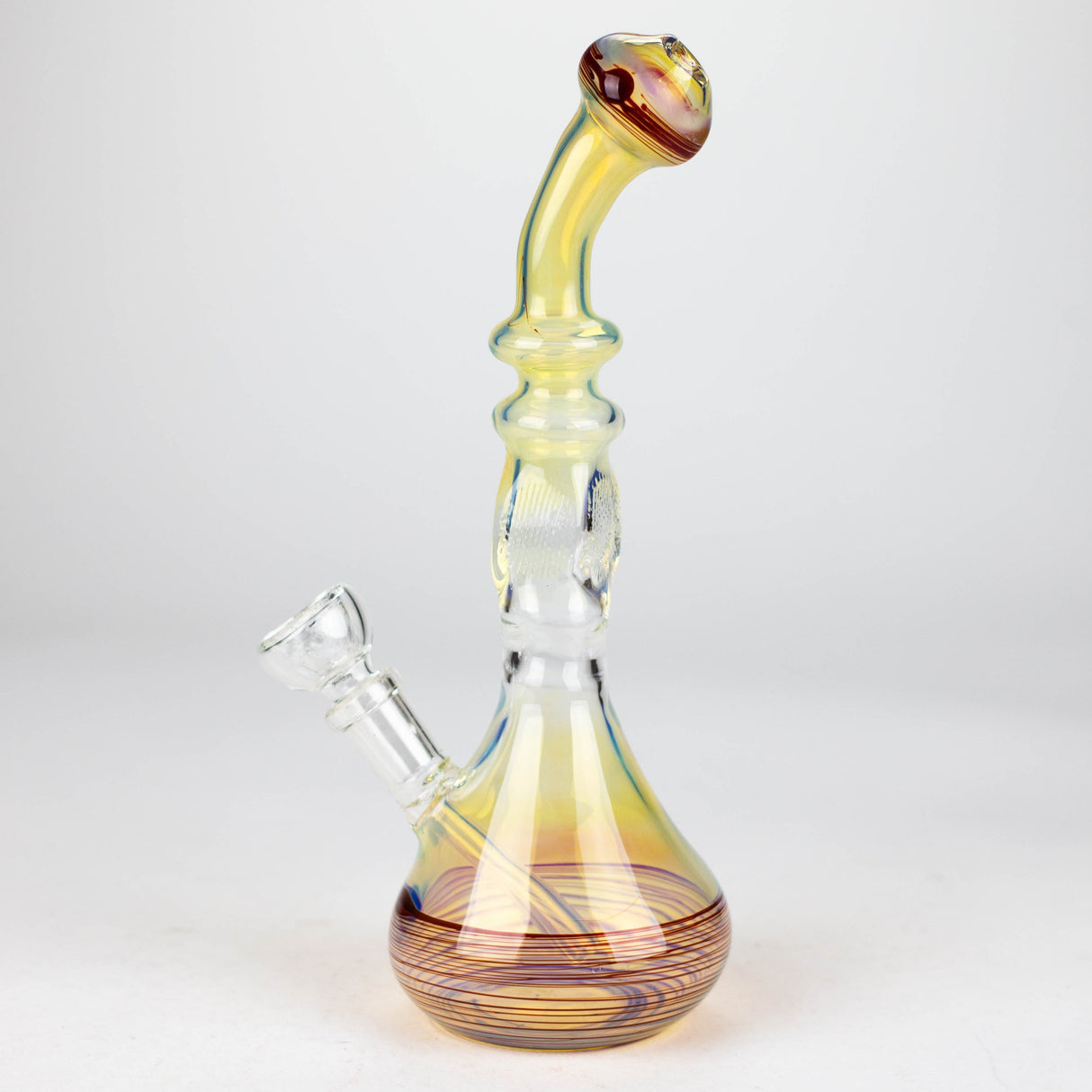 8" Glod fumed glass pipe Glass Bong Bongzie Smokes