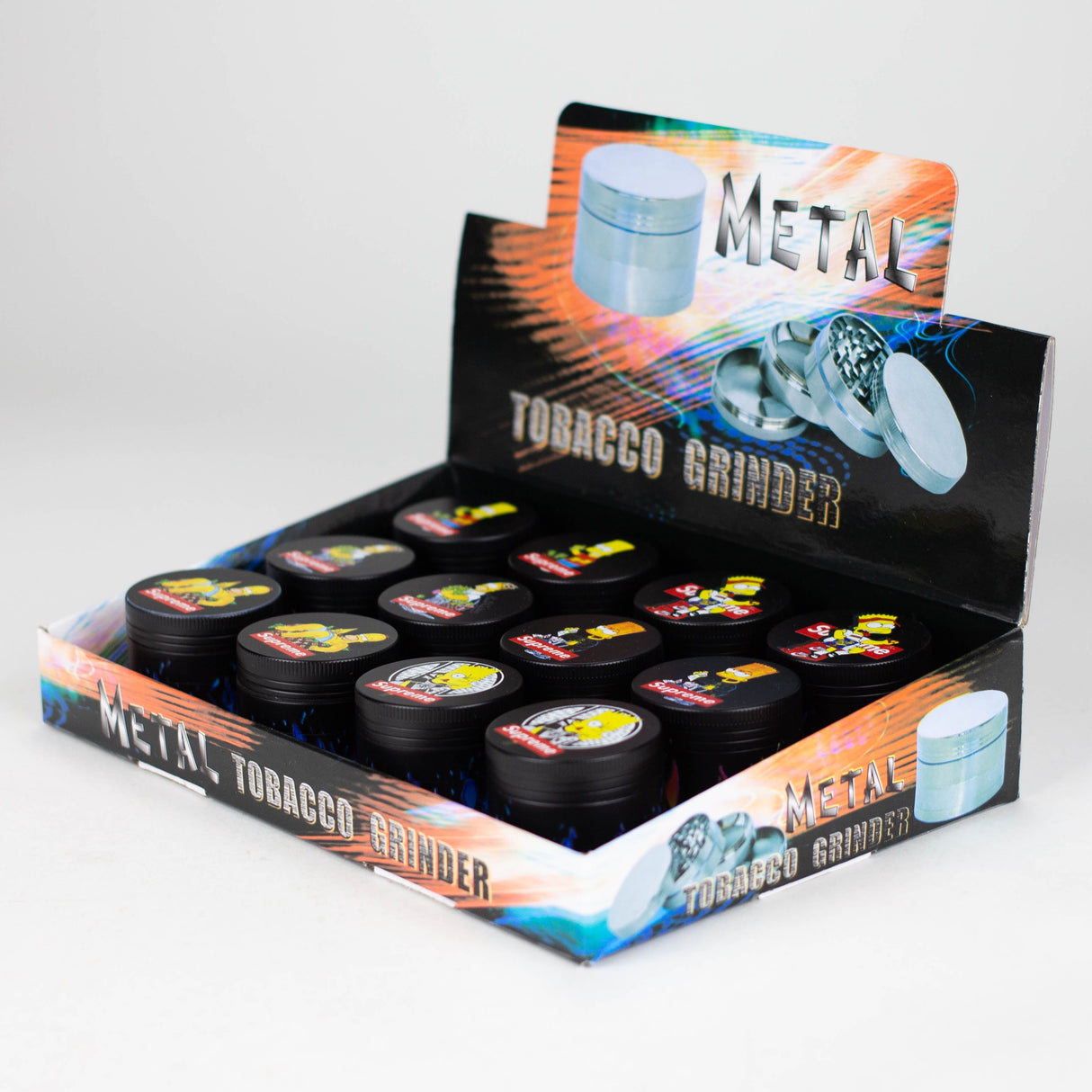 Cartoon Design Grinder Box of 12 Display Pack Super Supplys Inc