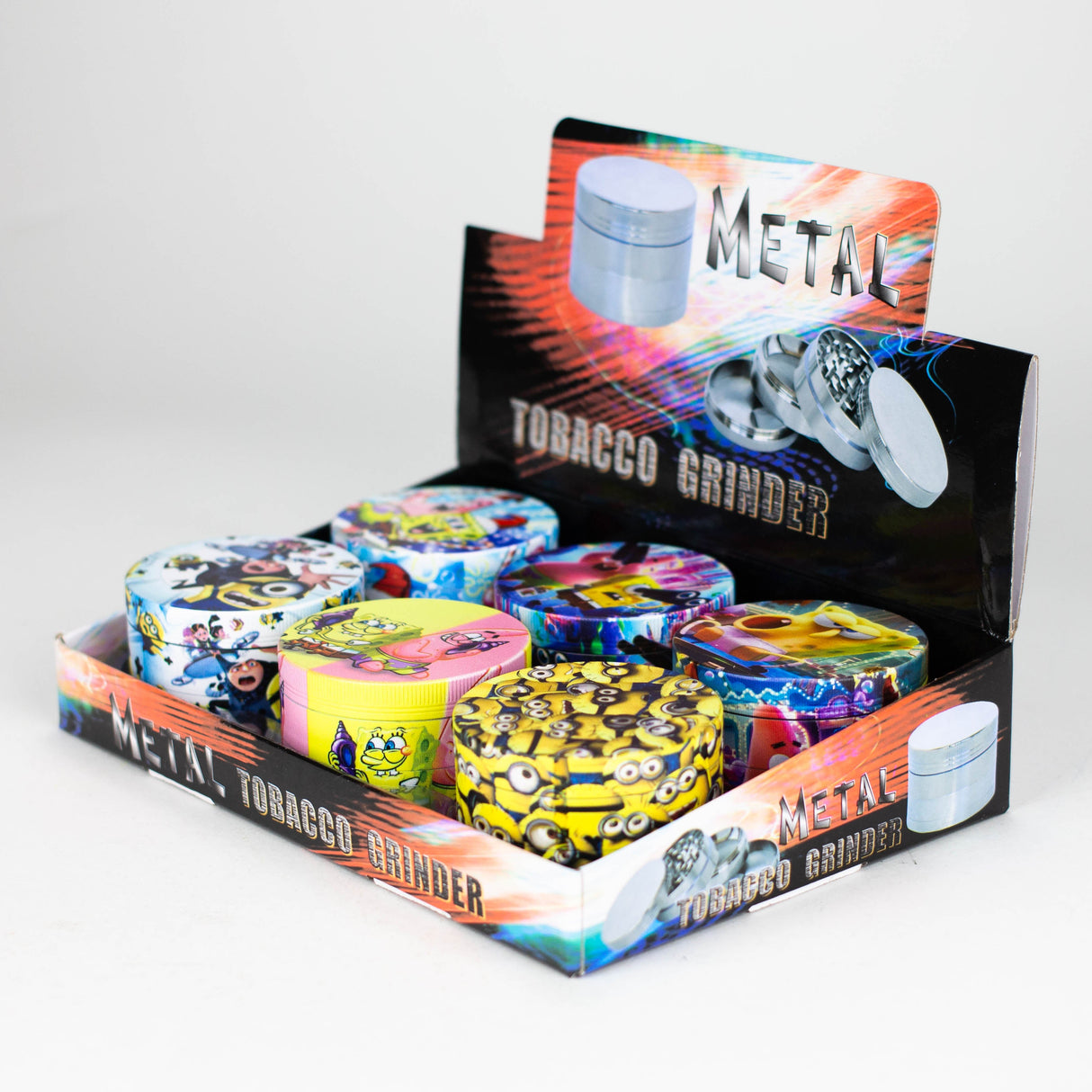 Dia 63mm*44mm 4 Parts Cartoon Grinder Box Of 6 Display Pack Super Supplys Inc