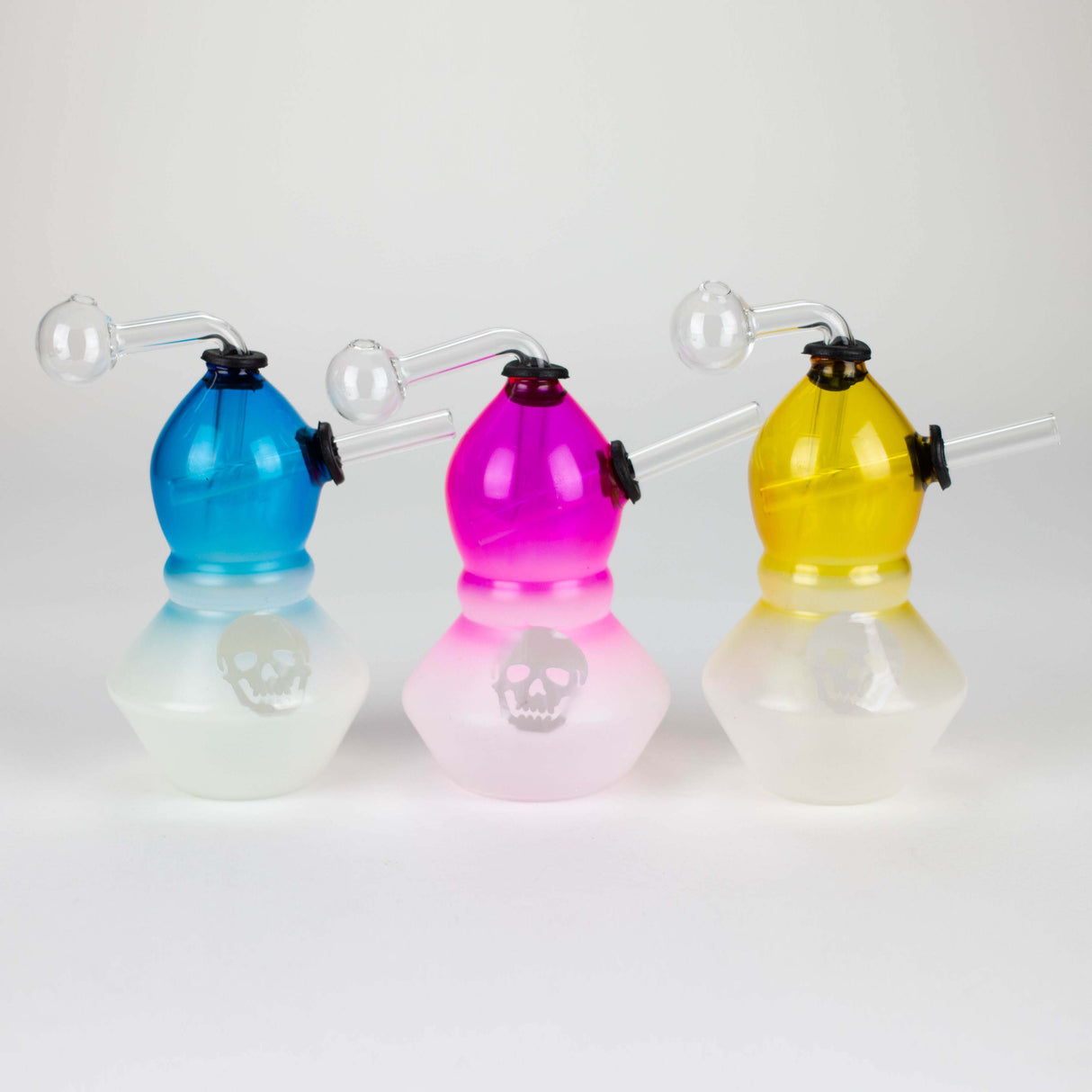 6" SKull frosted oilburner water pipe Glass Rig Bongzie Smokes