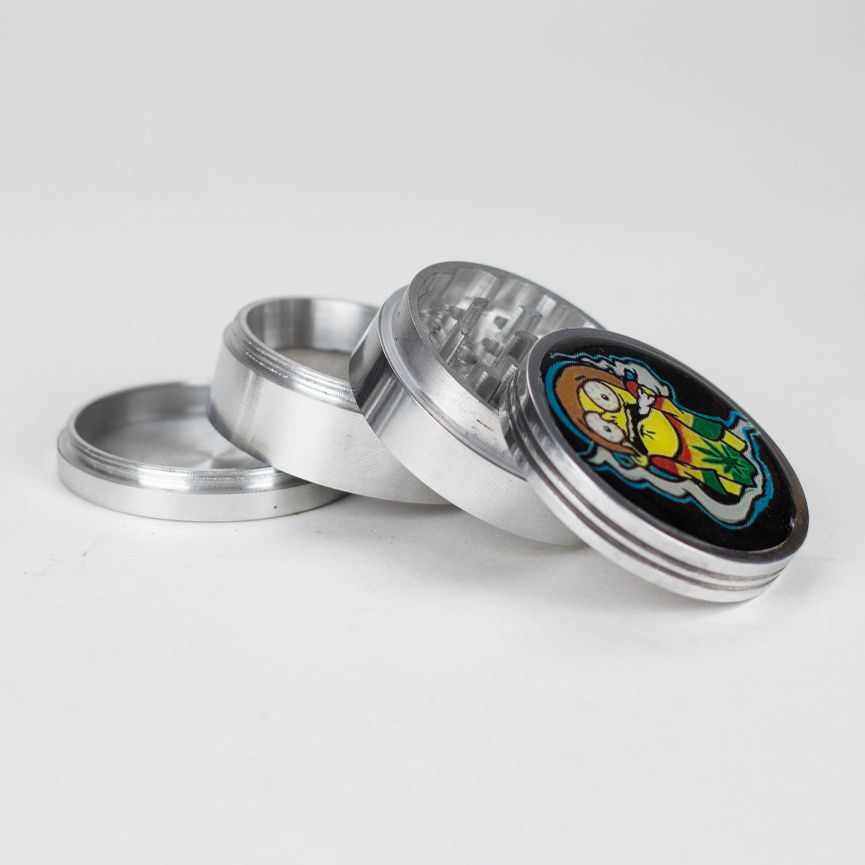 45mm Cartoon design 4 parts aluminium grinder Pack of 20 Display Pack Bongzie Smokes