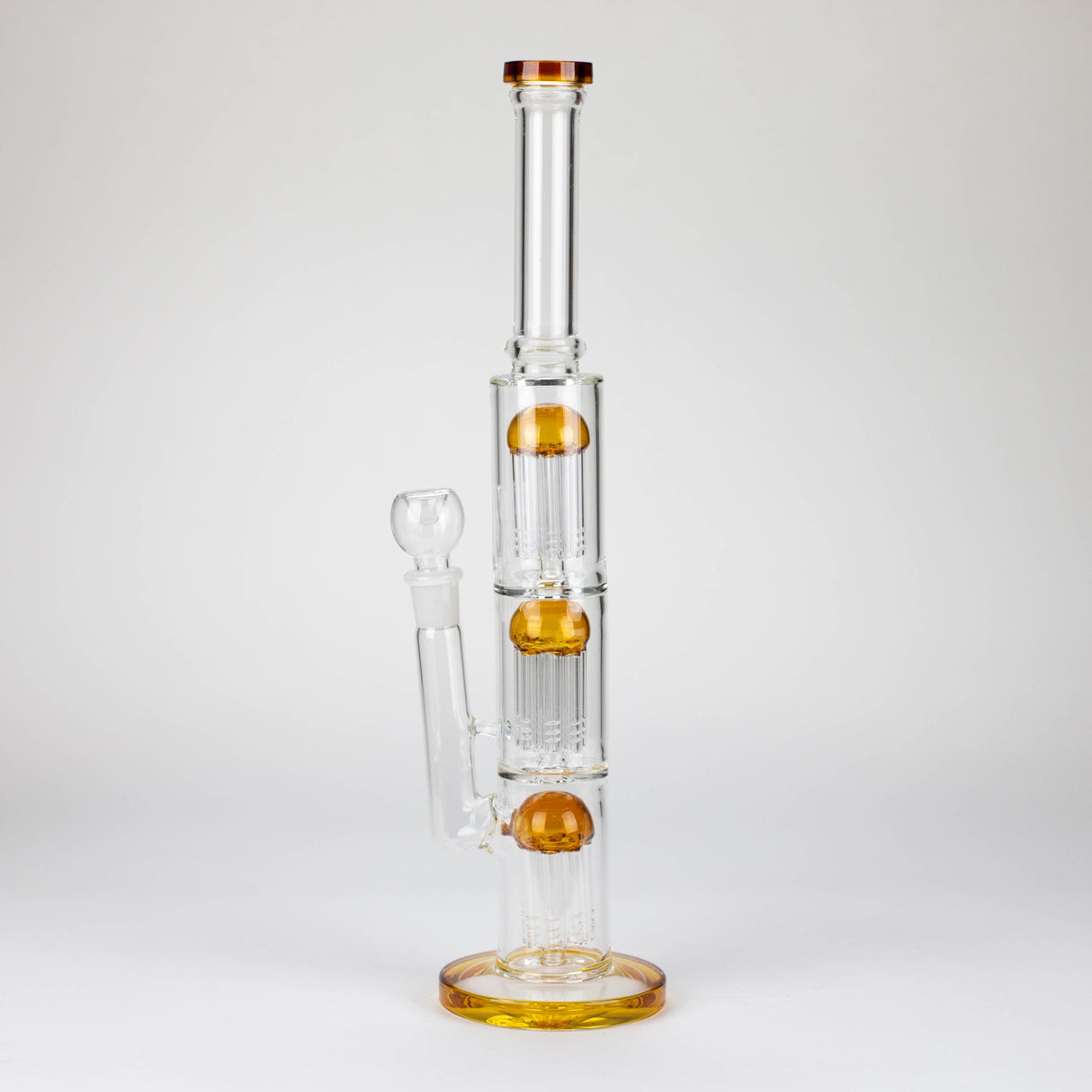16" straight tube glass water bong with tree-arm percolator and diffuser Glass Bong Bongzie Smokes