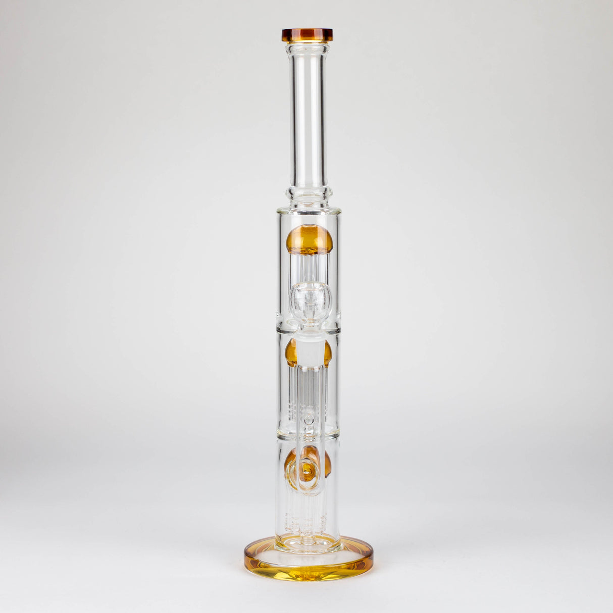 16" straight tube glass water bong with tree-arm percolator and diffuser Glass Bong Bongzie Smokes