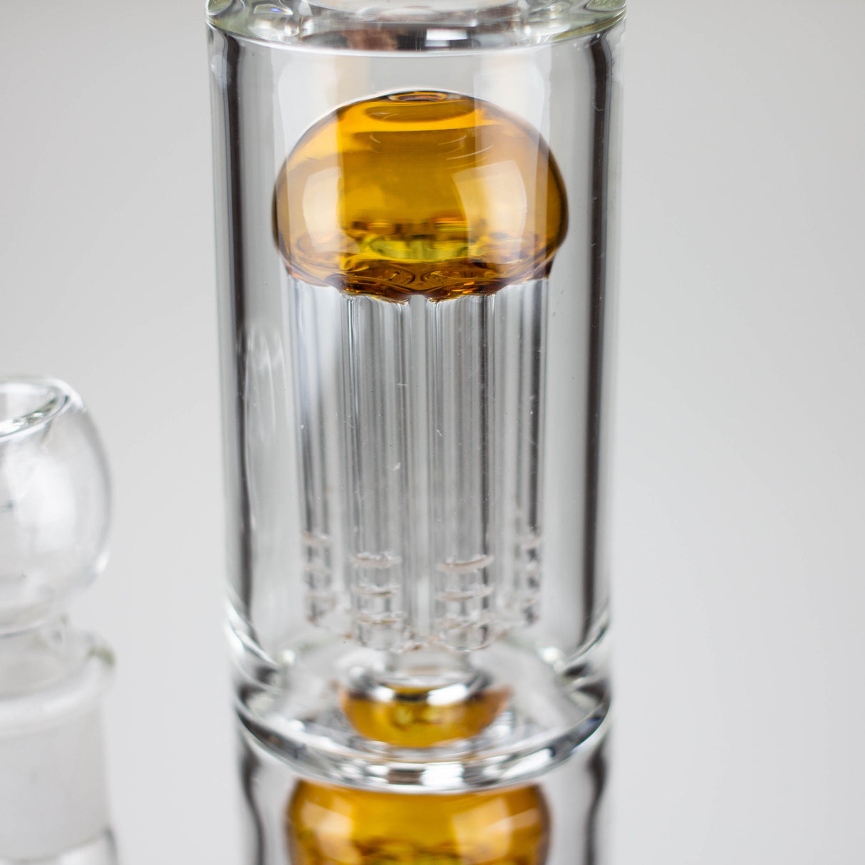 16" straight tube glass water bong with tree-arm percolator and diffuser Glass Bong Bongzie Smokes