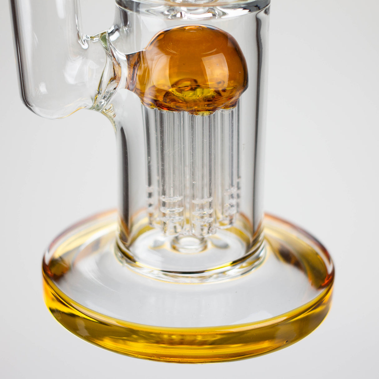 16" straight tube glass water bong with tree-arm percolator and diffuser Glass Bong Bongzie Smokes