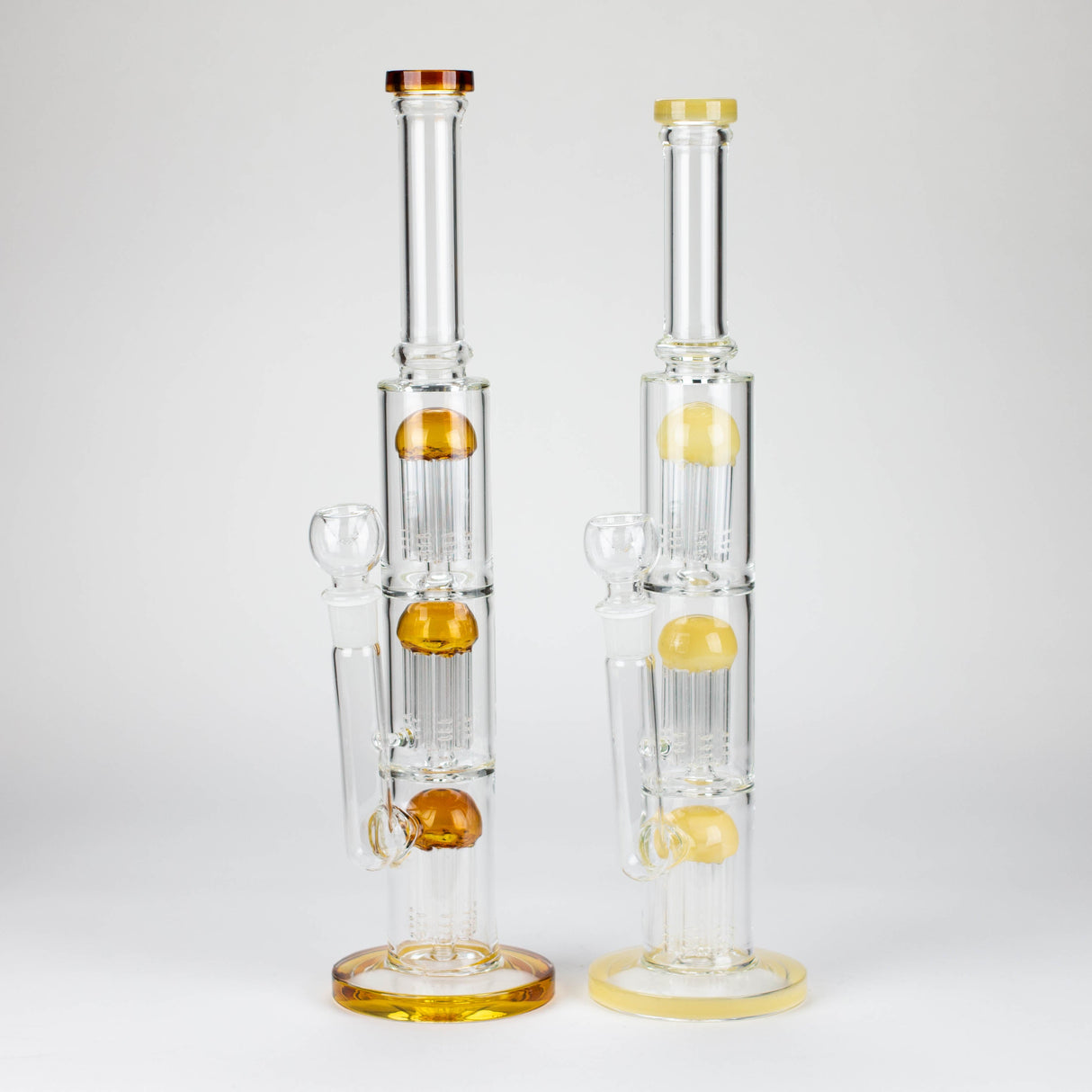 16" straight tube glass water bong with tree-arm percolator and diffuser Glass Bong Bongzie Smokes
