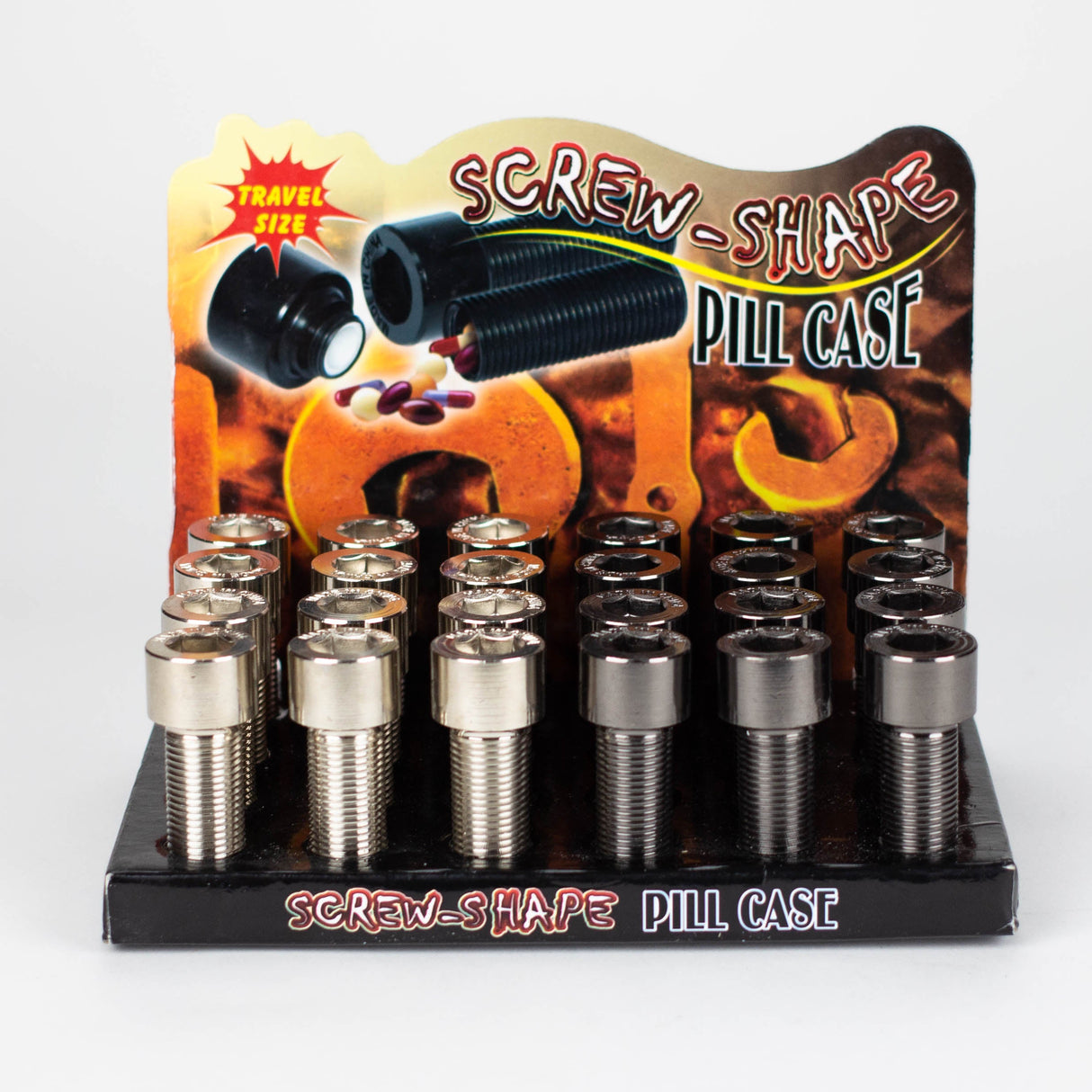 Secret Stash Metal Screw Bolt Style Pill Box Storage Vial ONE Box