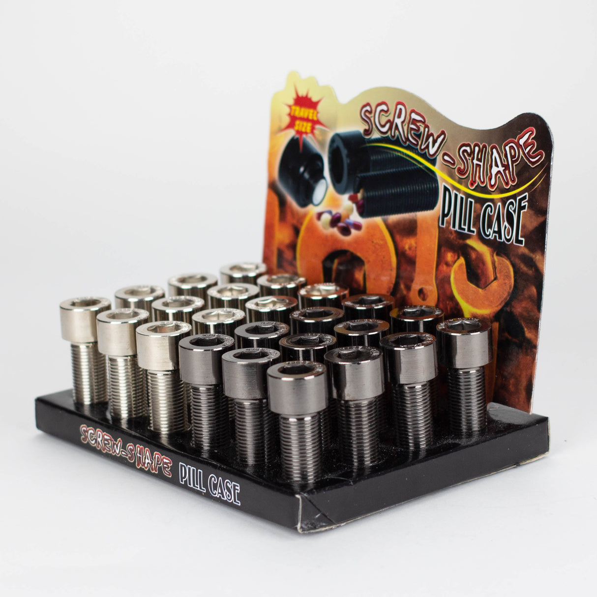 Secret Stash Metal Screw Bolt Style Pill Box Storage Vial ONE