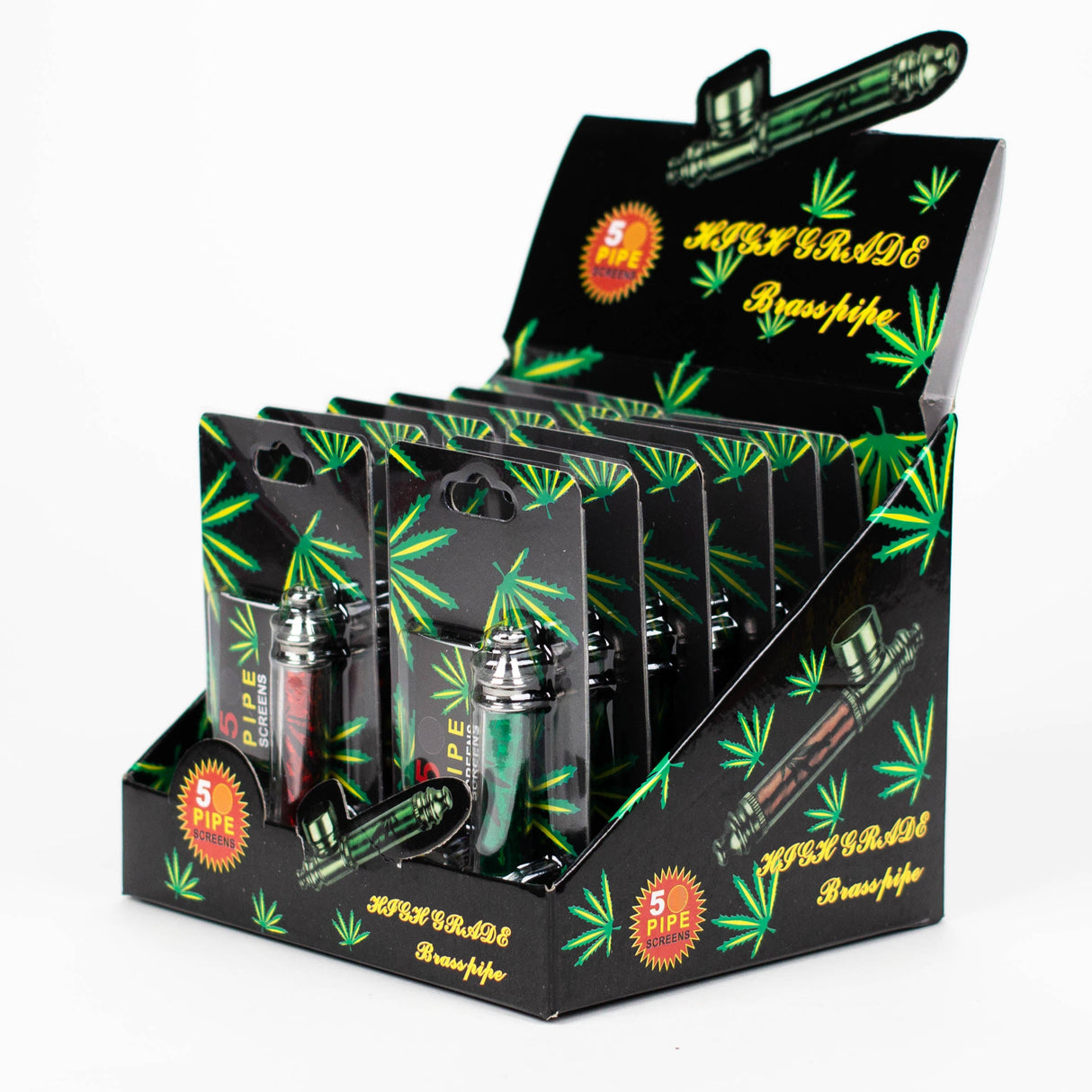 Metal Pipe with Screen Box of 12 Metal Pipe 777 Smoke