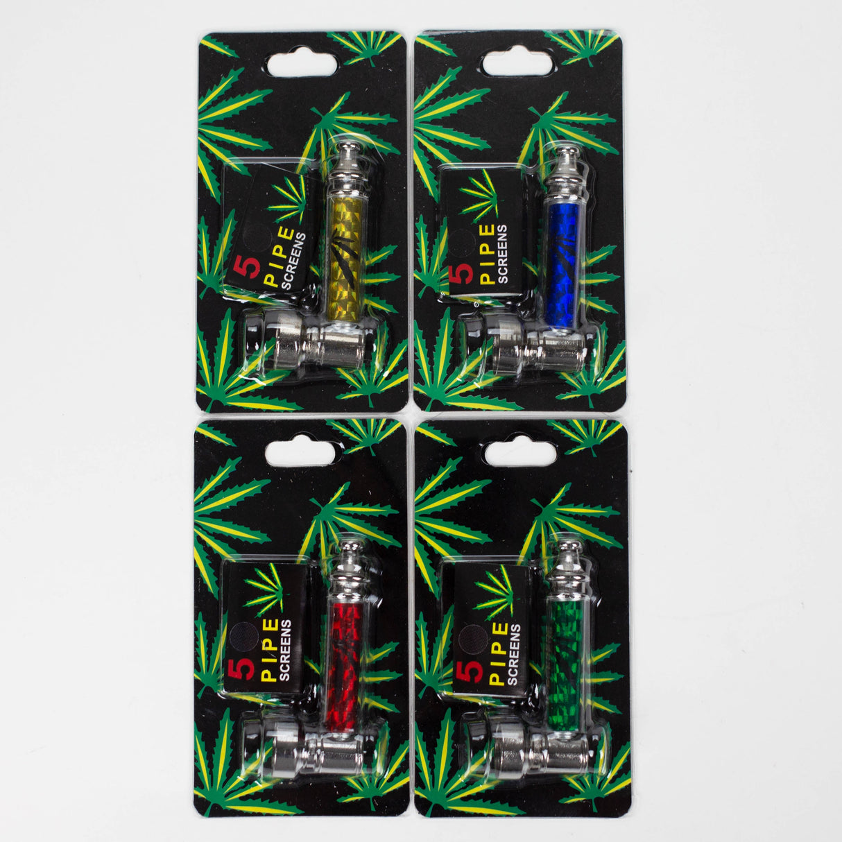 Metal Pipe with Screen Box of 12 Metal Pipe 777 Smoke Short (3")