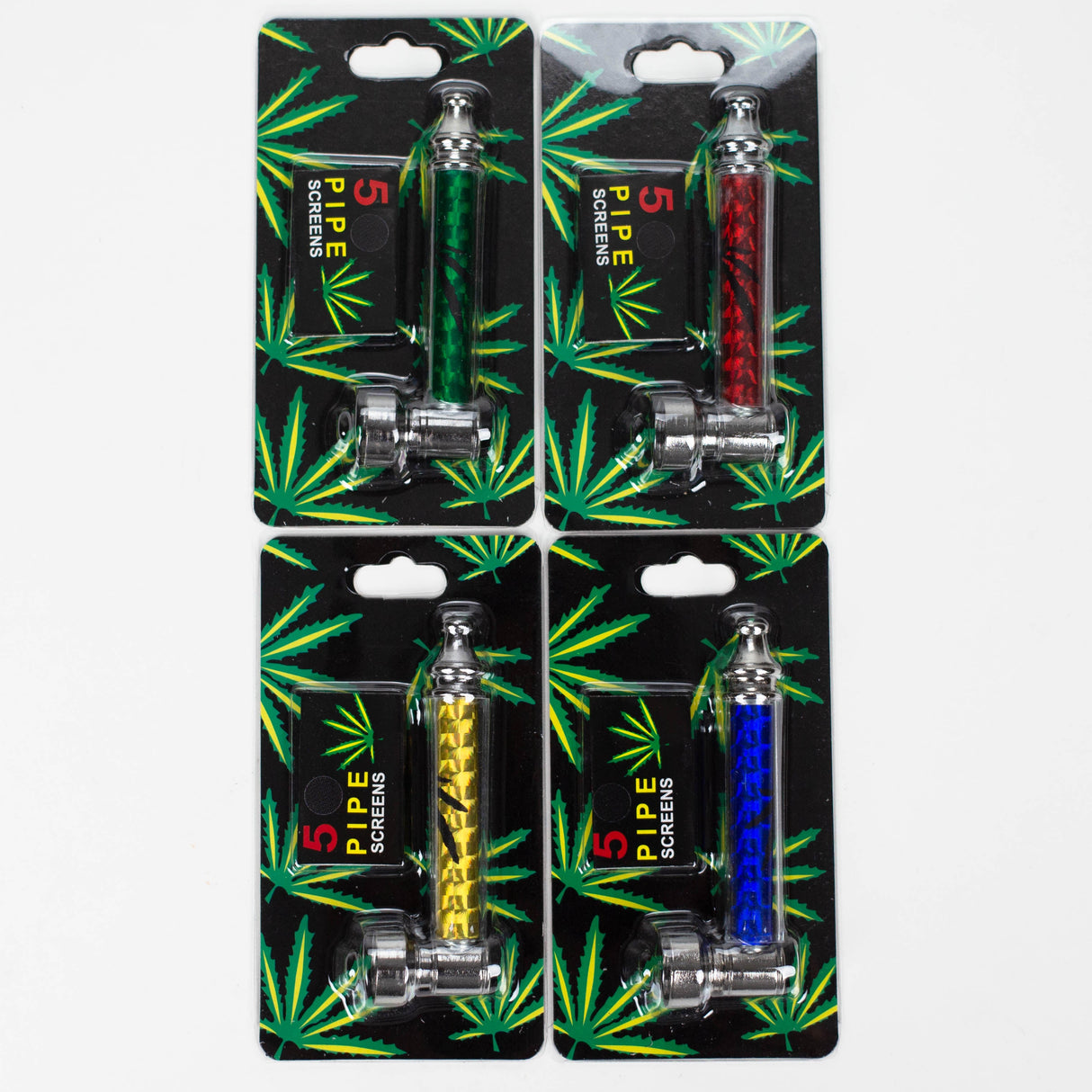 Metal Pipe with Screen Box of 12 Metal Pipe 777 Smoke Long (3.5")