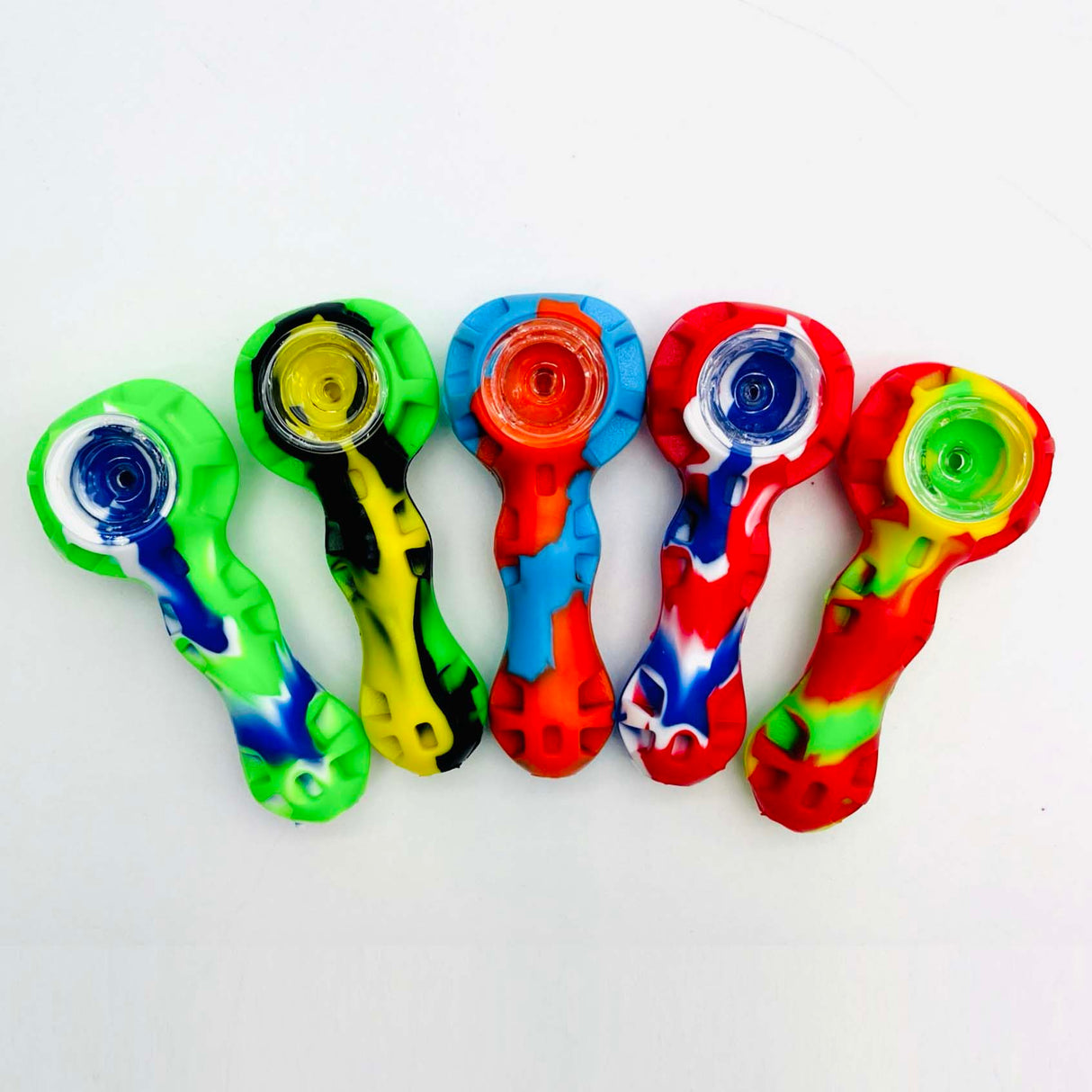 Silicone Honeycomb Handpipe Assorted Colours Jar of 20 Pieces Silicone Pipe Super Supplys Inc