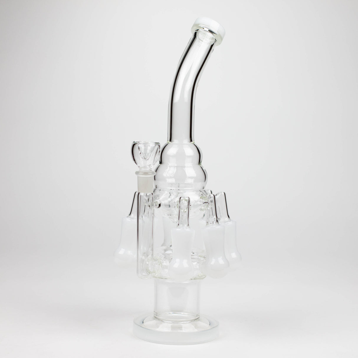 13" Multi chamber glass bong with inline difuser Glass Bong Bongzie Smokes White