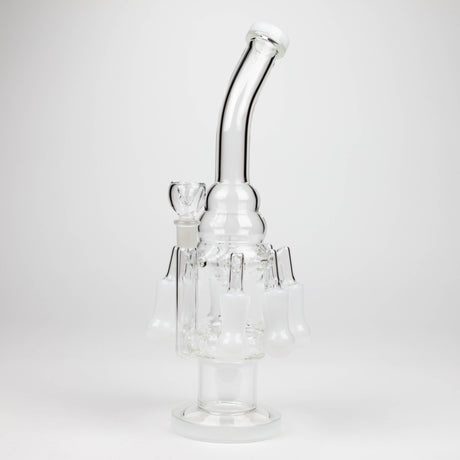 13" Multi chamber glass bong with inline difuser Glass Bong Bongzie Smokes White
