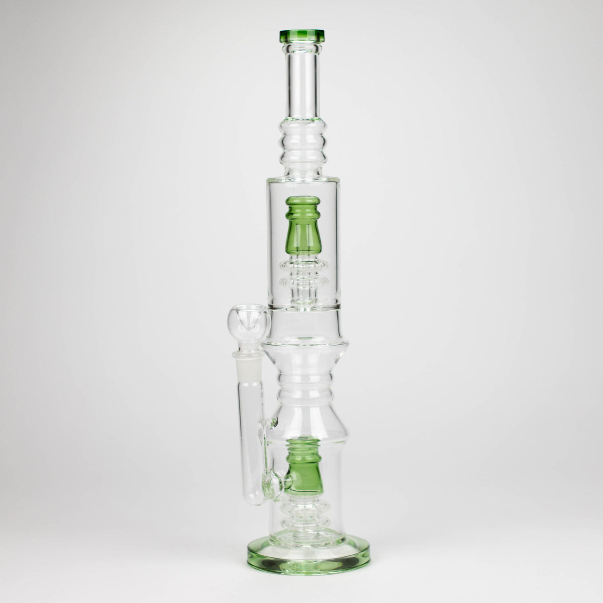 18" Glass water bong with Percolator and Diffuser Glass Bong Bongzie Smokes Green