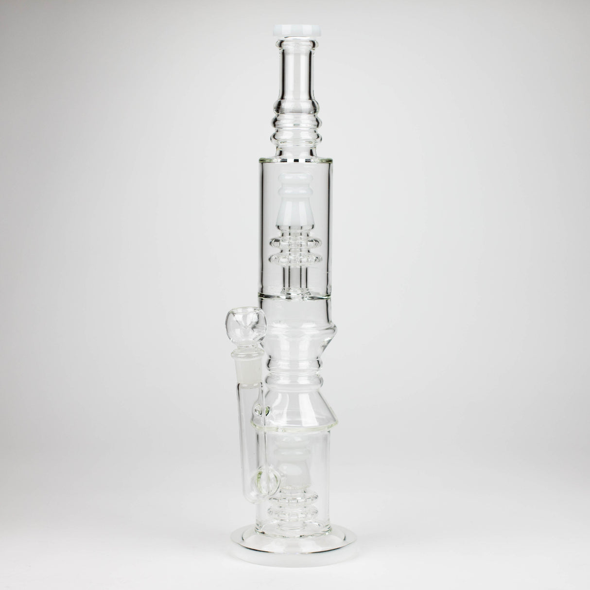 18" Glass water bong with Percolator and Diffuser Glass Bong Bongzie Smokes White