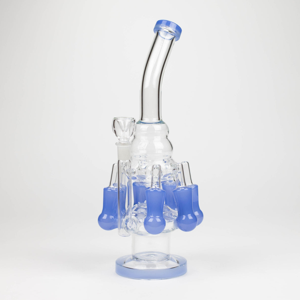 13" Multi chamber glass bong with inline difuser Glass Bong Bongzie Smokes Sky Blue