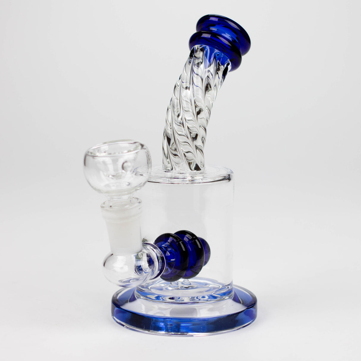 6" Twist glass bent neck glass bong with diffuser Glass Bong Bongzie Smokes Blue