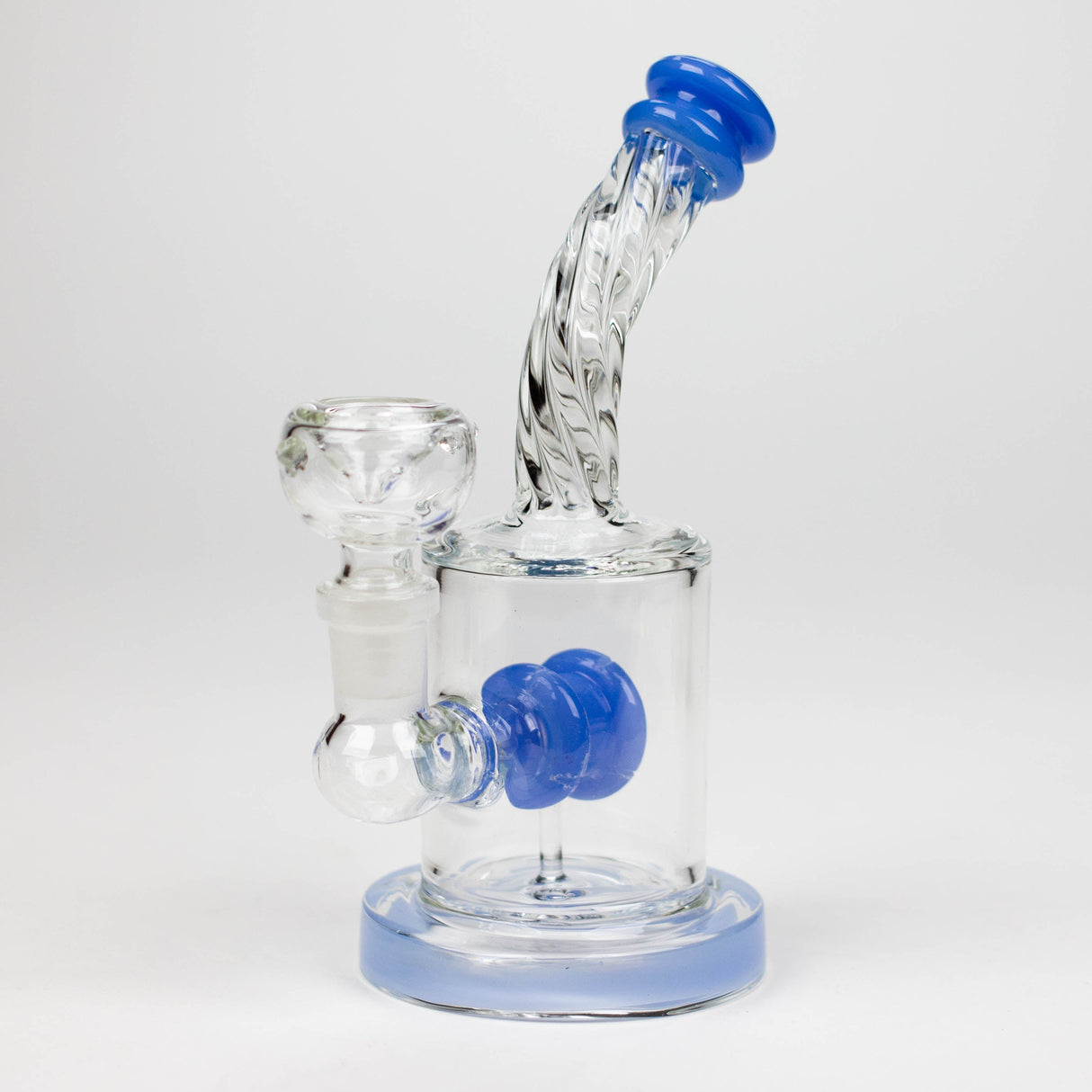 6" Twist glass bent neck glass bong with diffuser Glass Bong Bongzie Smokes Sky Blue