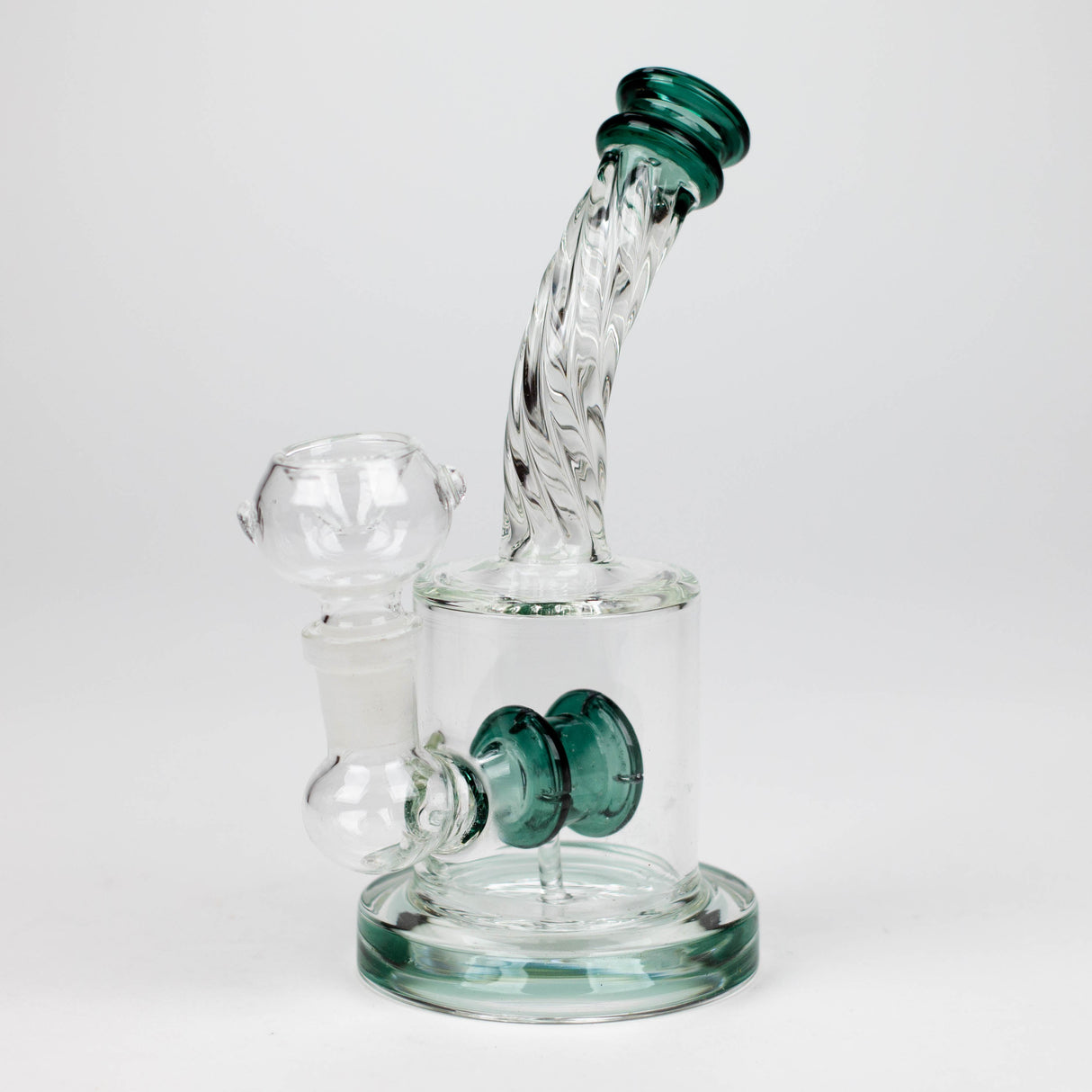6" Twist glass bent neck glass bong with diffuser Glass Bong Bongzie Smokes